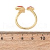Brass Enamel Open Cuff Rings for Women RJEW-U057-24G-5