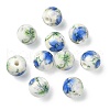 Handmade Printed Porcelain Round Beads PORC-YW0001-05C-1