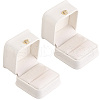 CALFOVERA 2Pcs PU Leather Ring Gift Boxes LBOX-CL0001-03-1