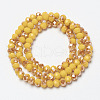 Electroplate Opaque Solid Color Glass Beads Strands EGLA-A034-P4mm-K16-2