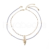 Evil Eye & Cross Pendant Necklaces Sets for Women NJEW-JN04131-1