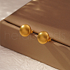 Simple Stainless Steel Geometric Flat Round Stud Earrings MY6904-2
