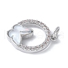 Brass Micro Pave Cubic Zirconia and Glass Pendants KK-F892-50P-3
