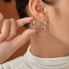 Fashionable Brass Clear Cubic Zirconia Hoop Earrings NY7693-1-1