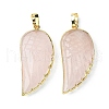 Natural Rose Quartz Pendants G-O204-03D-1