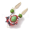 Seed Glass & Synthetic Turquoise Pendant PALLOY-MZ00243-02-4