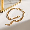 304 Stainless Steel Cable Chain Bracelets for Women BJEW-K279-04GP-2