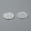Alloy Blank Flat Round Hammered Pendants PALLOY-M031-07S-2