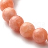 Natural Peach Calcite Round Beads Stretch Bracelets BJEW-JB06867-4