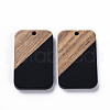 Opaque Resin & Walnut Wood Pendants RESI-T035-38E-2