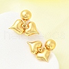 Heart 304 Stainless Steel Dangle Stud Earrings EJEW-A125-48G-3