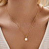 Brass Pave Natural Shell Pendant Necklaces for Women FS-WG5BA91-11-1