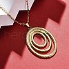 Triple Oval 304 Stainless Steel Pendant Necklaces NJEW-M096-31G-4