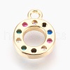 Brass Micro Pave Cubic Zirconia Charms ZIRC-F089-01G-O-2