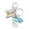 26Pcs Transparent Epoxy Resin & Transparent Acrylic & Faux Suede Tassel Keychain KEYC-JKC01202-19-1