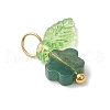 10Pcs Natural Indian Agate Flower Charms PALLOY-JF03765-08-4