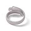 304 Stainless Steel Ring Arowana Fish Wrap Open Cuff Ring for Women RJEW-C045-21P-3