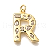 Brass Micro Pave Clear Cubic Zirconia Pendants KK-G521-01G-R-1