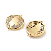 Rack Plating Brass Micro Pave Clear Cubic Zirconia Honduras Map Links Connector Charms KK-C063-23G-2