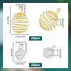   50Pcs 2 Colors Iron Wire Spiral Bead Cage Pendants IFIN-PH0002-11-5