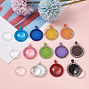 DIY Flat Round Pendant Making Kits DIY-TA0008-46-5