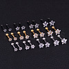 316L Surgical Stainless Steel Clear Cubic Zirconia Star Cartilage Earrings WGC4894-06-3
