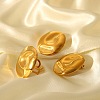 Vintage Stainless Steel Flat Round Earrings and Ring Set for Women SU5011-1-2
