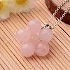 Flower Natural Gemstone Pendant Necklaces NJEW-JN01554-3