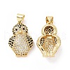 Brass Micro Pave Cubic Zirconia Pendants KK-C012-01G-1