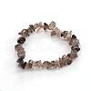 Chips Natural Smoky Quartz Beaded Stretch Bracelets BJEW-JB01826-07-1