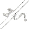304 Stainless Steel Crystal Rhinestone Satellite Chain Bowknot Pendant Necklaces for Women NJEW-C055-10P-2