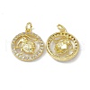Real 18K Gold Plated Brass Micro Pave Clear Cubic Zirconia Pendants KK-E068-VB409-5-1