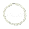 ABS Plastic Pearl & Shell Pearl Beaded Necklaces NJEW-JN05124-4