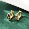 Brass Micro Pave Colorful Cubic Zirconia Hoop Earrings EJEW-S277-09G-B-1