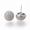 Brass Stud Earrings EJEW-F191-02P-2