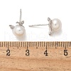925 Sterling Silver Micro Pave Clear Cubic Zirconia Stud Earrings for Women EJEW-K303-02A-P-5