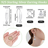 CREATCABIN 3 Pairs 925 Sterling Silver Earring Hooks DIY-CN0002-86-2