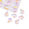 Pointed Back Electroplate Faceted Glass Pendants EGLA-N006-050A-3