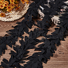 AHADERMAKER 5 Yards Polyester Chiffon Leaf Lace Ribbon DIY-GA0007-32B-4