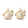 Brass Glass Charms KK-G474-07G-1