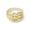 Rack Plating Brass Open Cuff Ring RJEW-K257-44G-2