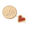 Handmade Glass Seed Beads Heart Links PALLOY-MZ00610-5