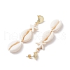 Alloy & Natural Shell & Synthetic turquoise Beaded Dangle Stud Earrings EJEW-JE06266-02-4
