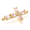Brass Pave Cubic Zirconia Connector Charms KK-M101-03A-G02-2
