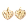 Valentine's Day Theme Brass Micro Pave Clear Cubic Zirconia Pendants ZIRC-P094-19G-RS-2