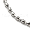 201 Stainless Steel Rugby Beaded Chain Bracelets BJEW-G696-01A-P-2