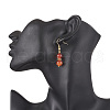 Round Natural Striped Agate/Banded Agate Beaded Necklace & Bracelet & Dangle Earring Sets SJEW-JS01328-5