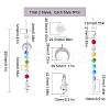 SUNNYCLUE 6Pcs 2 Style Electroplate Octagon Glass Beaded Pendant Decorations HJEW-SC0001-32-2