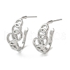 Brass Ring Stud Earrings EJEW-C070-01P-1