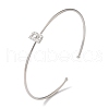 Rack Plating Brass Micro Pave Clear Cubic Zirconia Letter Open Cuff Bangles BJEW-A018-01P-B-1